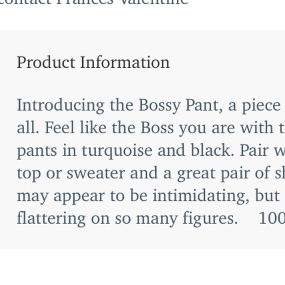 Frances Valentine Bossy Pant Wool Black new with tags Wide leg gift idea winter - Picture 5 of 5